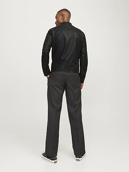 Men's Black Faux Leather Jacket - view 6