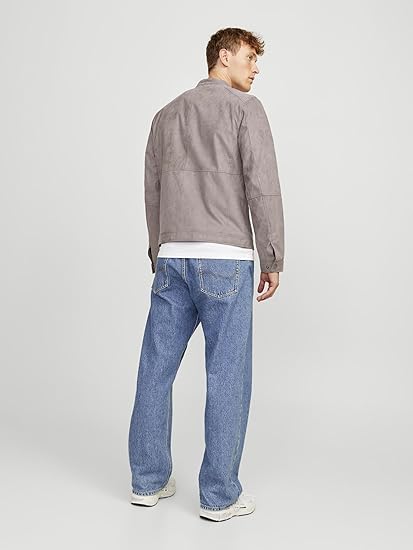 Men's Taupe Faux Suede Jacket - view 3