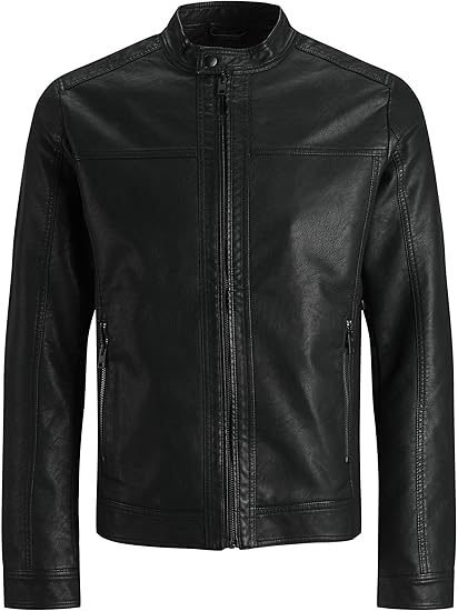 Men's Black Faux Leather Jacket