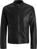 Men's Black Faux Leather Jacket