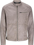 Men's Taupe Faux Suede Jacket