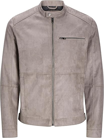 Men's Taupe Faux Suede Jacket