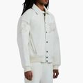 Men's All-White Leather Varsity Jacket
