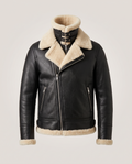 Black Shearling Aviator Jacket - front