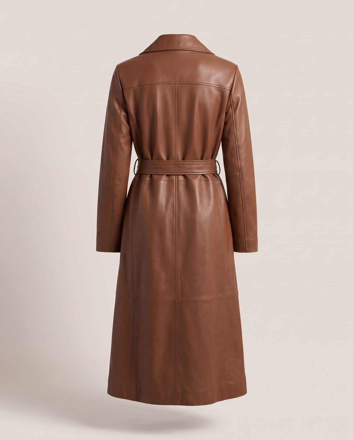 Leather Wrap Coat - back