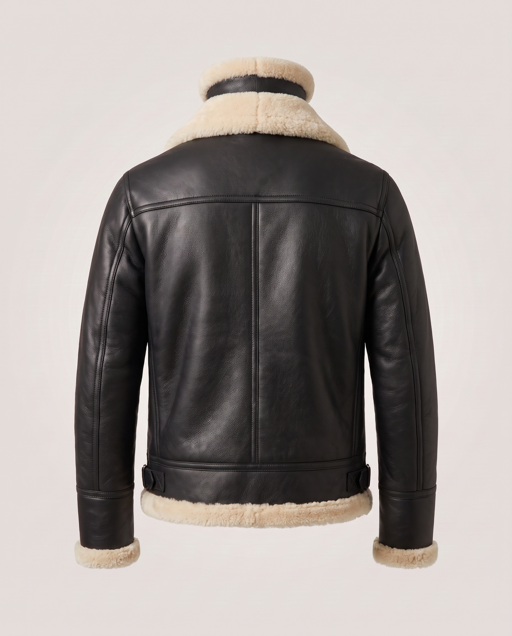 Black Shearling Aviator Jacket - back
