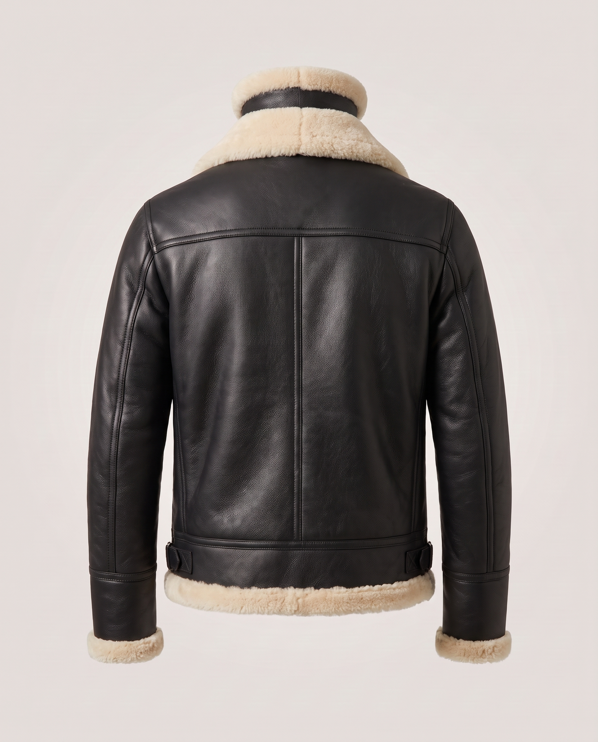 Black Shearling Aviator Jacket - back