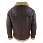 Men's Brown B3 Real Shearling Bomber Jacket - view 2