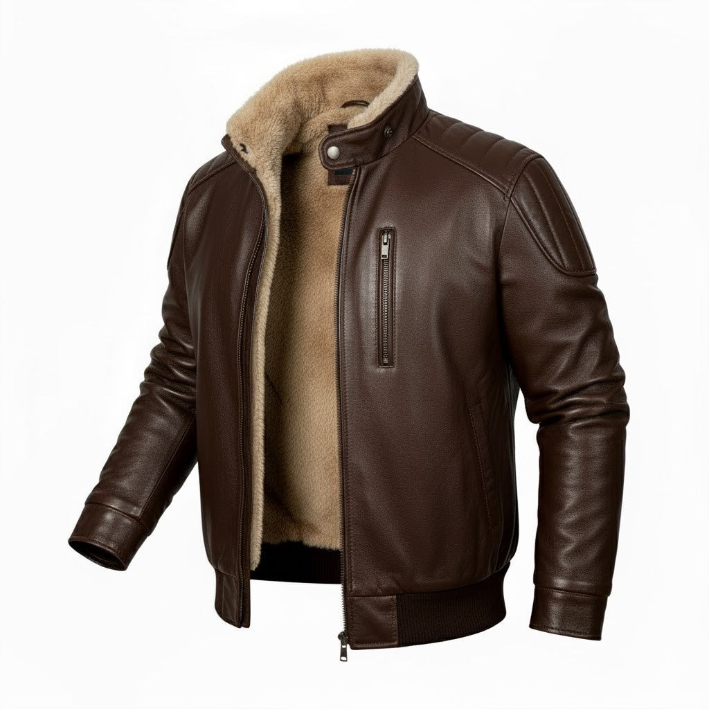 Men's Mahogany B3 Sheepskin Bomber Jacket