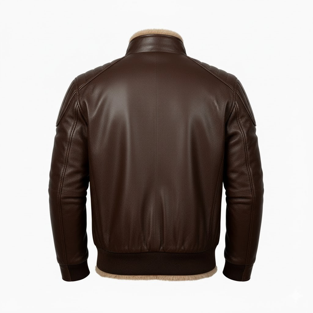Men's Mahogany B3 Sheepskin Bomber Jacket - view 2