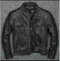 Men's Distressed Black Café Racer Leather Jacket