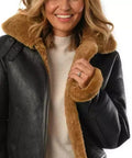 Women's Hooded B3 Sheepskin Bomber Jacket