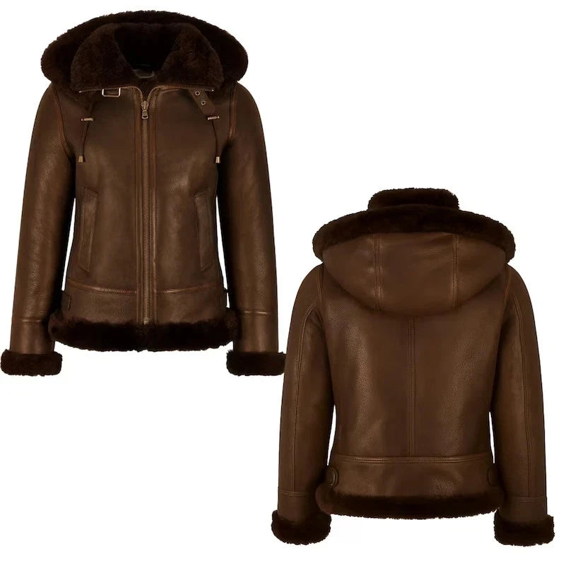 Women's Two-Tone Hooded B3 Aviator Jacket - view 2