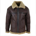 Men's Brown B3 Real Shearling Bomber Jacket