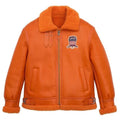 Men's Orange Cowhide Shearling Bomber Jacket